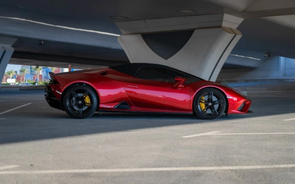  Maroon Lamborghini Huracan Evo Spyder Photo 